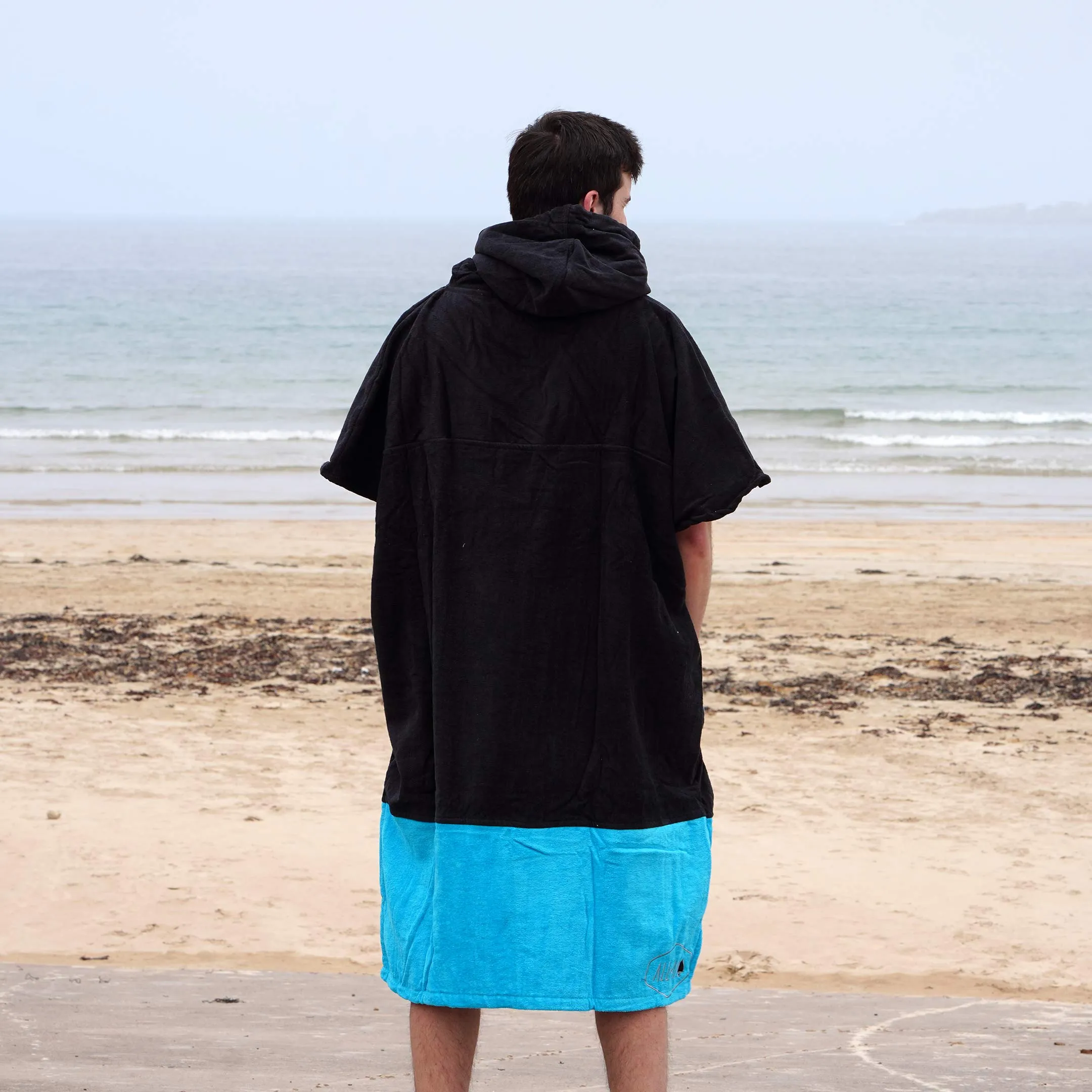 Troggs Premium Towelling Changing Robe - Black/Turquoise