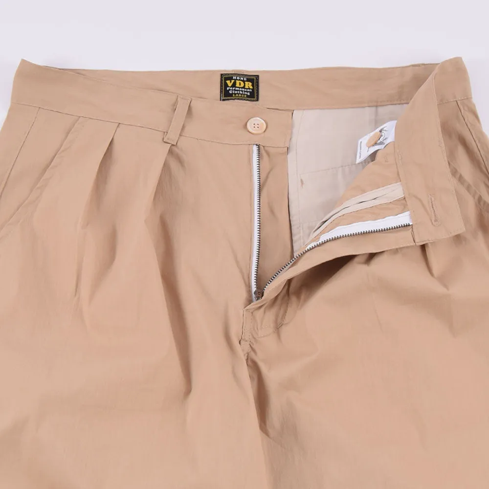 VDR Beige Tropical Two-Tuck Pants