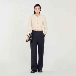 Walle Cropped Boucl Wool Jacket White