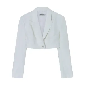 White Structured Line Short Suit