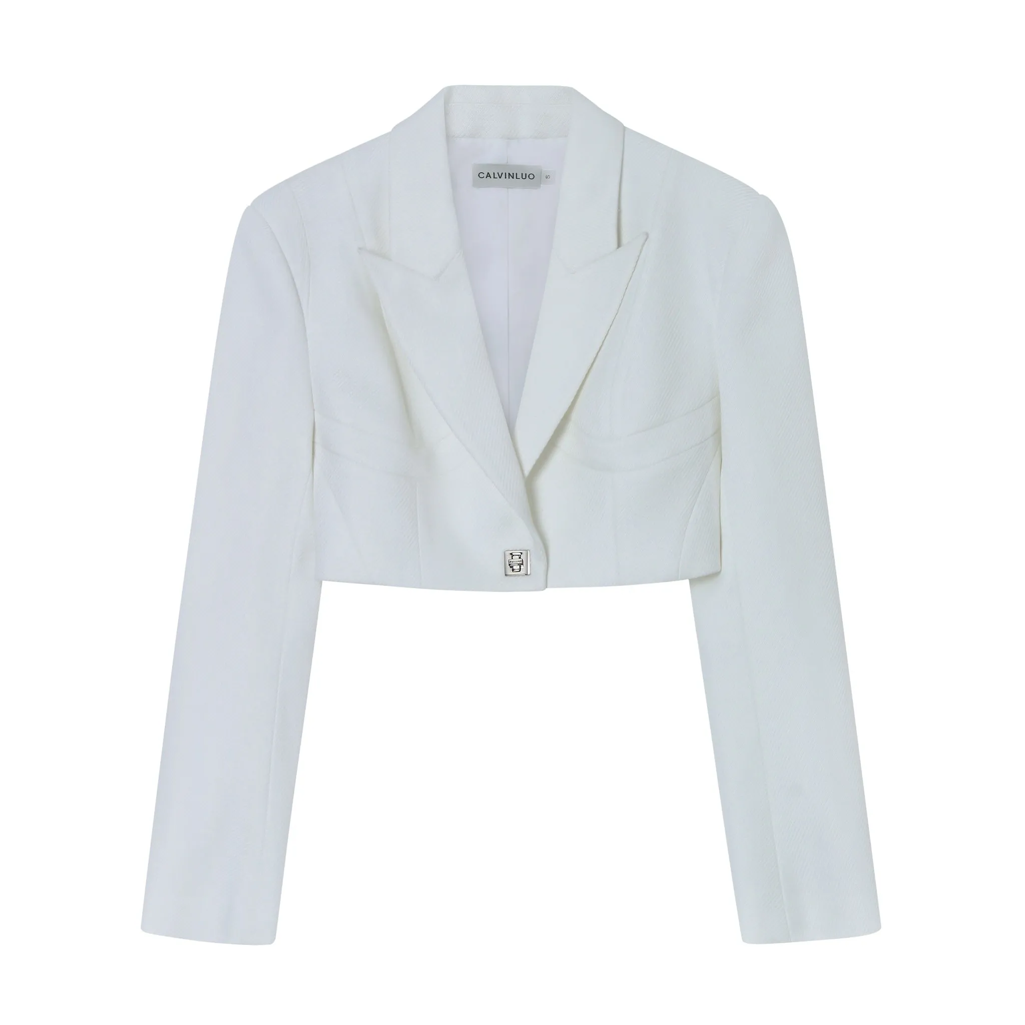White Structured Line Short Suit