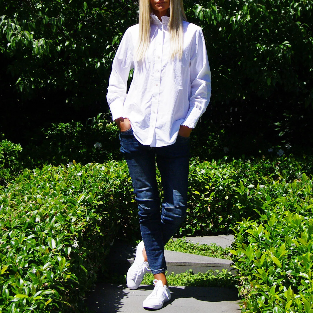 Who's Charlie Lottie Poplin Shirt - White