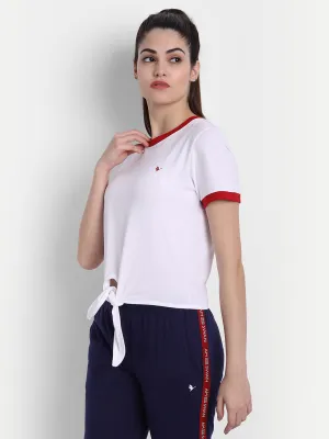 Womens Premium Cotton Stripe Half Sleeve Knotted T-Shirts